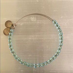 Alex and Ani light blue beaded bracelet